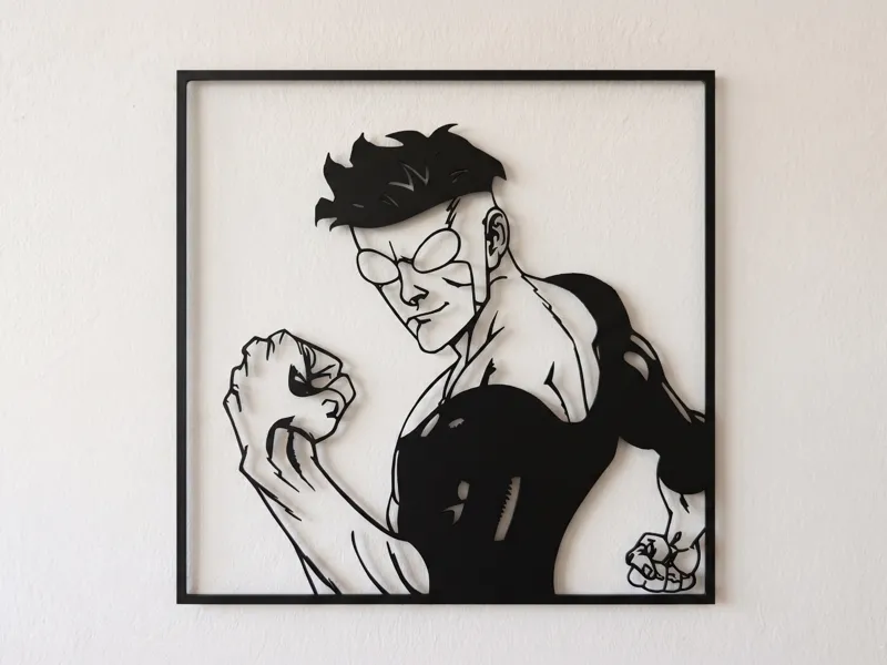 Invincible Comic Silhouette / Framed Wall Art