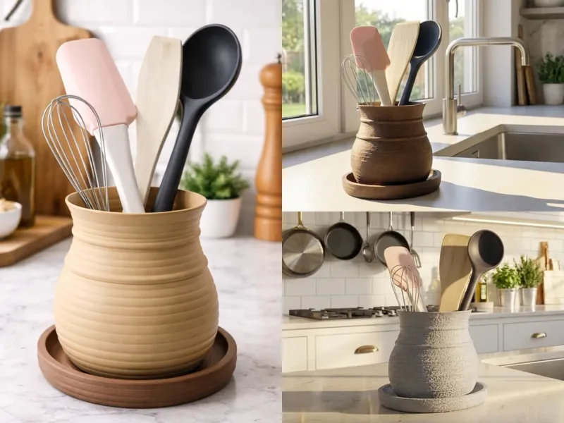 Kitchen Utensil Drainer  – 3 Texture Variants
