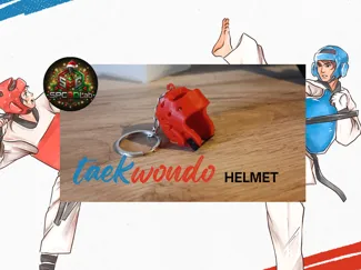 Casco de Taekwondo en llavero
