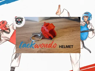 Casco de Taekwondo en llavero