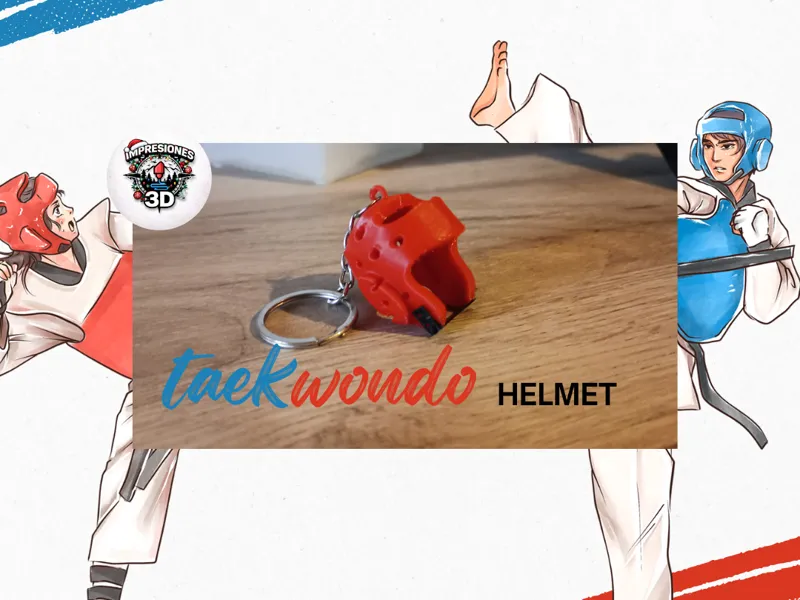 Casco de Taekwondo en llavero