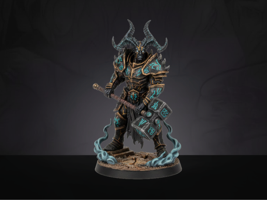 Miniatura D&D Tiefling - Berserker Hammer 45 mm