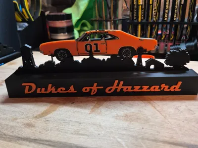 General Lee with Hazzard County Skyline