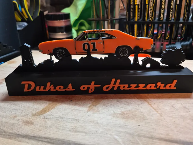 General Lee with Hazzard County Skyline