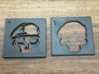 Spray Stencil of a skull wearing a beret