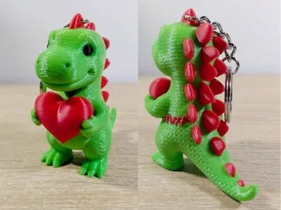 Knitted Stitched Dinosaur with Heart