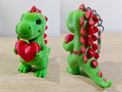 Knitted Stitched Dinosaur with Heart