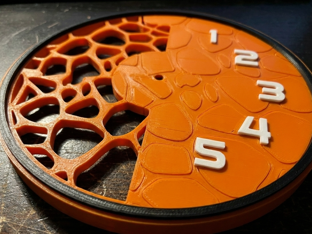 Modern Voronoi Split Wall Clock (AMS Ready)