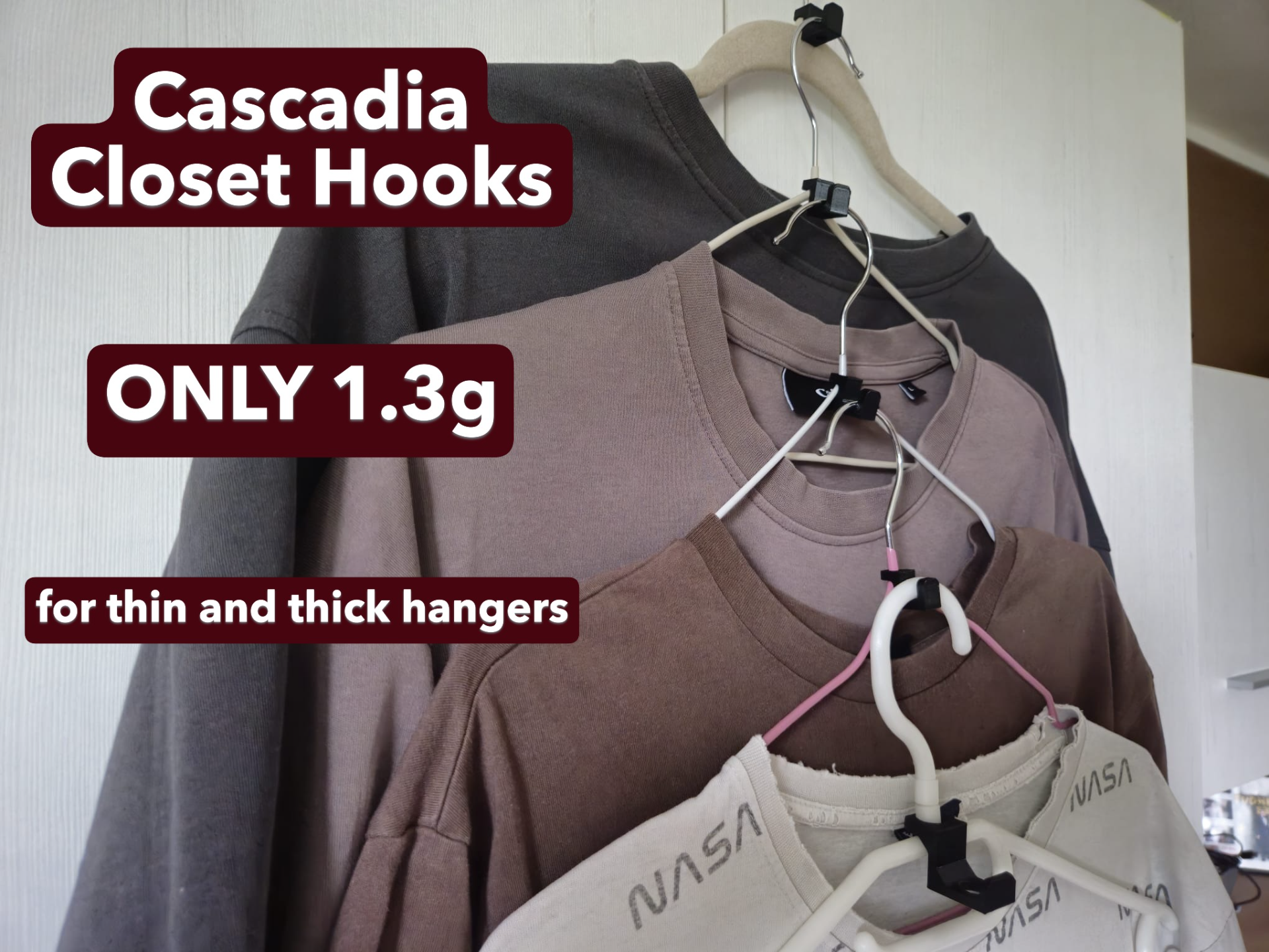 Stackable Hanger Hooks Cascading Clothes Organizer