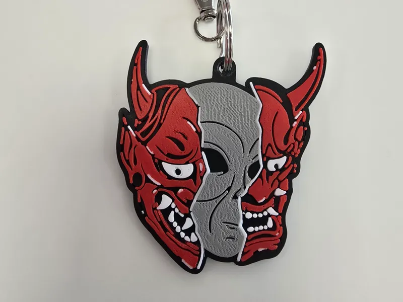 Grey Alien Hannya Mask Keychain
