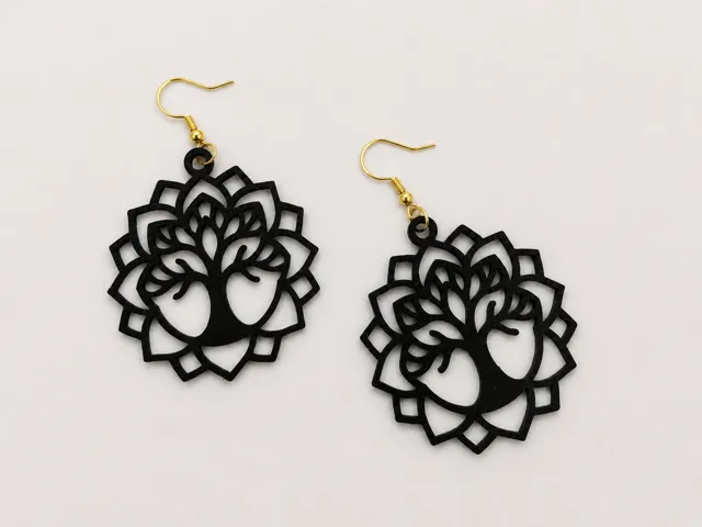 Tree of Life Mandala Earrings – Elegant Statement