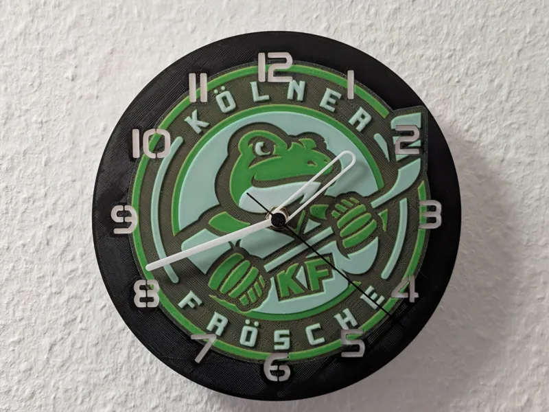 wall / desk clock Kölner Frösche Logo
