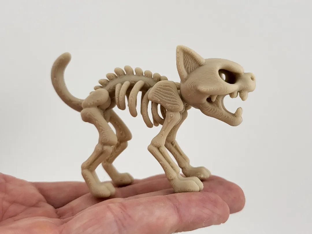 Skeleton Cat Figurine Cute Halloween skull Style by Mad power MakerWorld: Download Free 3D Models - 3D model önizlemesi