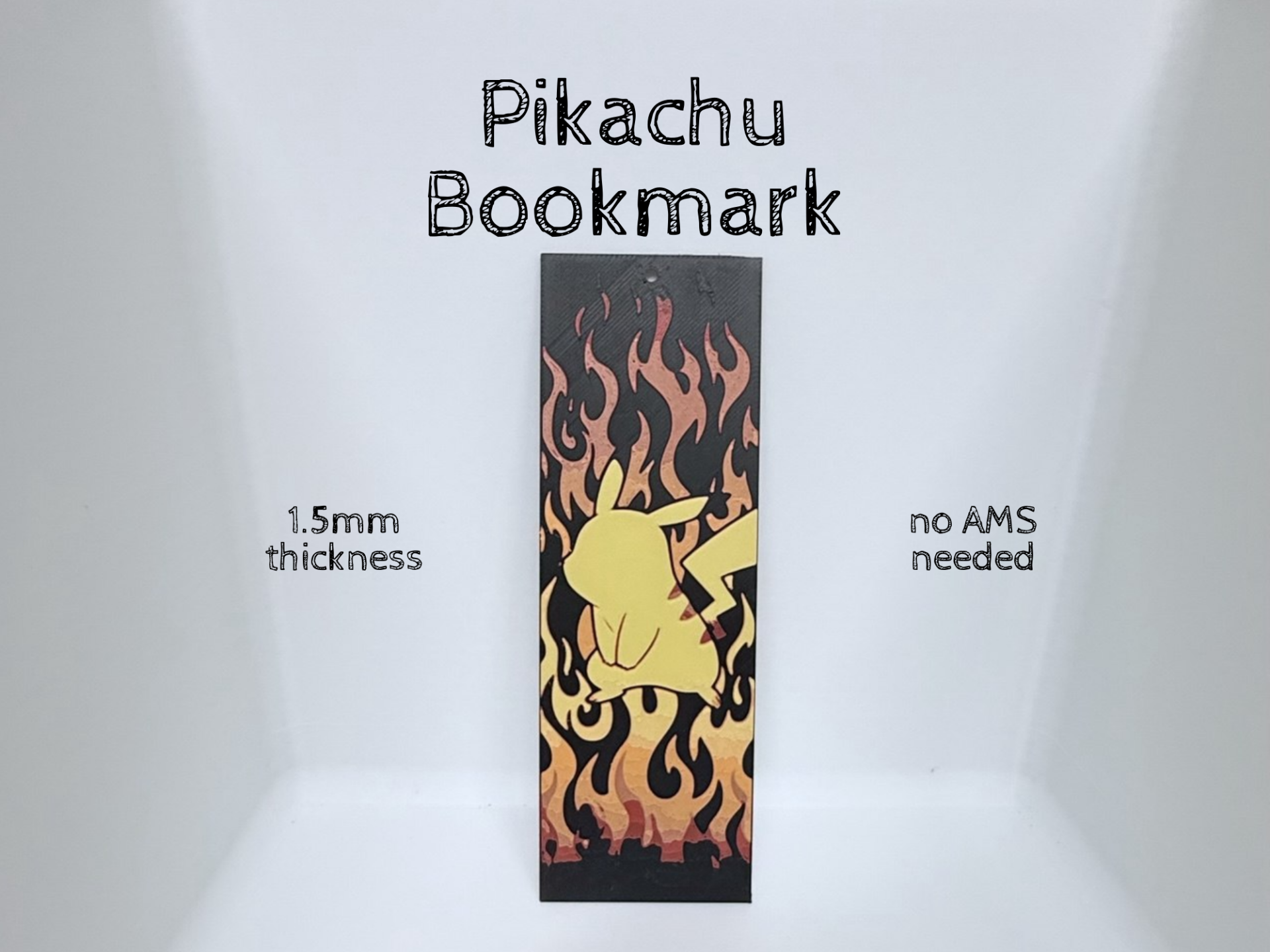 Pokemon Pikachu Fire Bookmark – 150x50x1.5mm