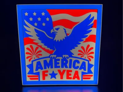 AMERICA F YEA Patriotic Lightbox