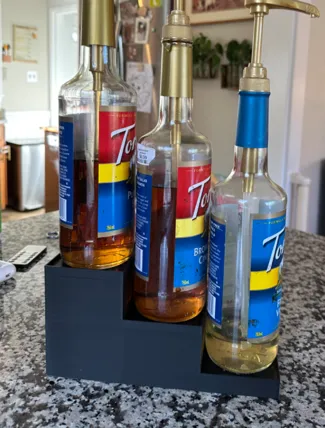 3 Bottle 750ml Glass Torani Syrup Stand Tiered