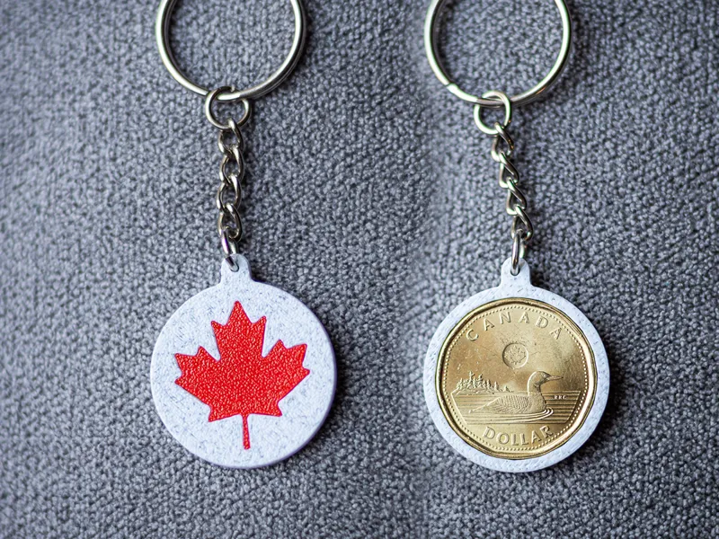 Canadian Dollar Keychain