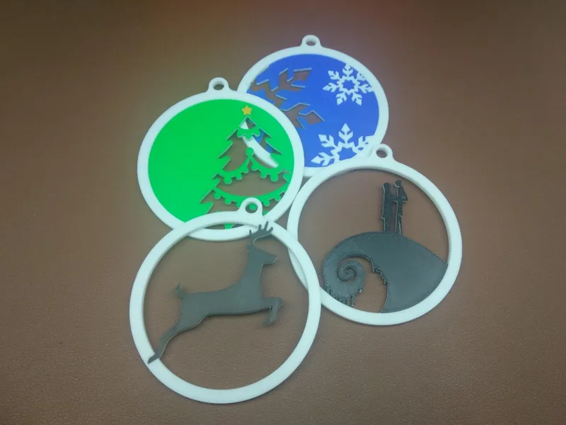 4x Christmas Ornament Designs, 2d Baubles