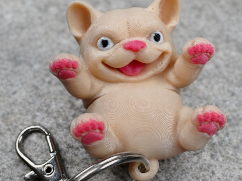 Fröhliche Bulldogge - Schlüsselanhänger flexy