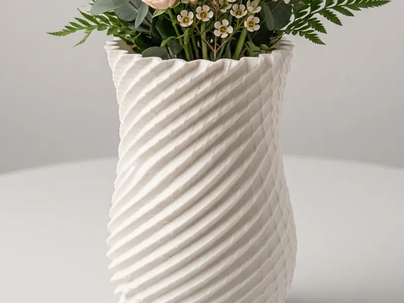 spiral vase with wave pattern