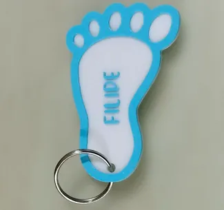 Foot Keychain Custom Name
