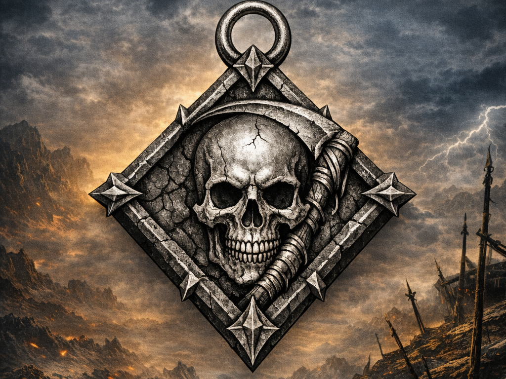 Totenkopf Sichel Amulett Rollenspiel 