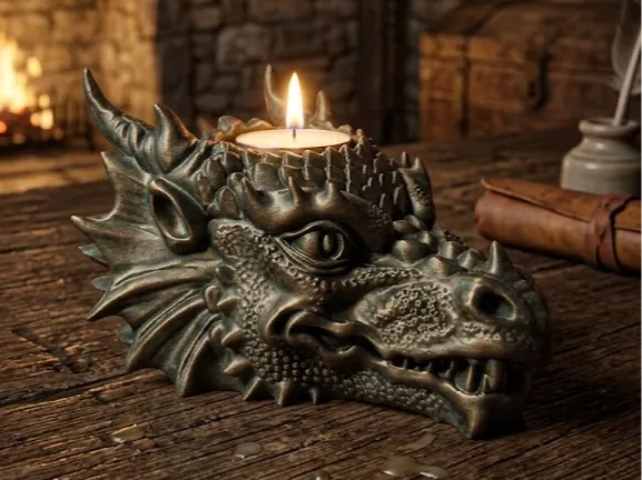 Accesorio de iluminación decorativa: Portavelas Dragon. Referencia del modelo original.