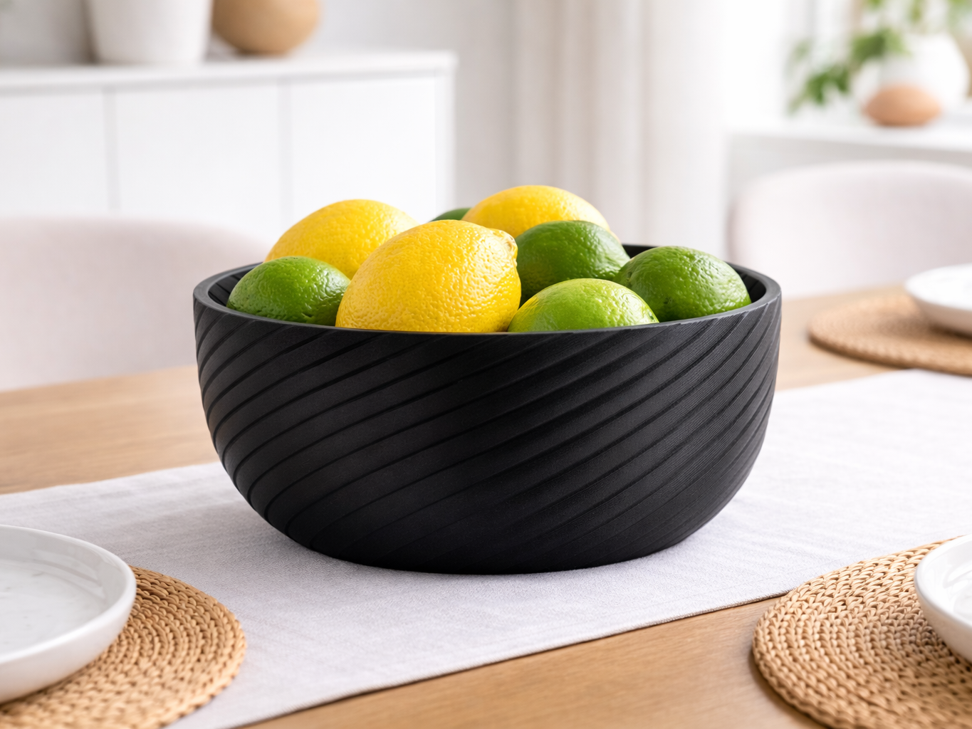 Helix Bowl Modern Spiral Textured Centrepiece