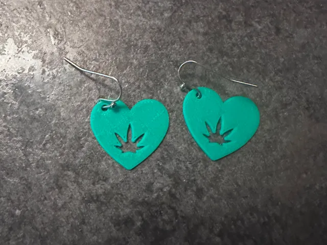 Cannabis Heart Earrings