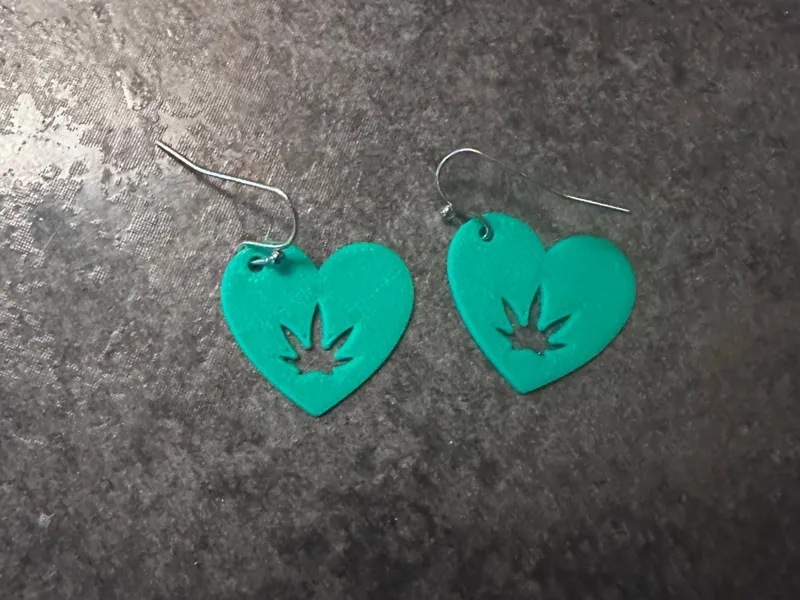 Cannabis Heart Earrings