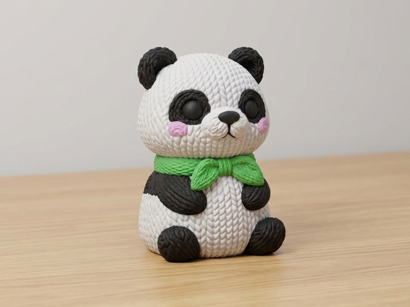 Knitted Panda Amigurumi Style
