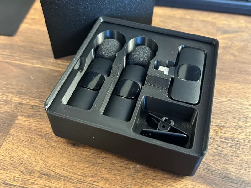 Gridfinity Organizer for Lavalier Microphone w Lid