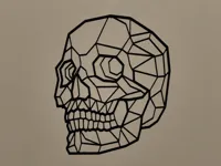 Crâne low poly, silhouette murale — photo 1