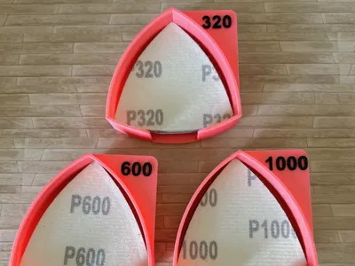 Triangular sandpaper box, stackable, with custom model number