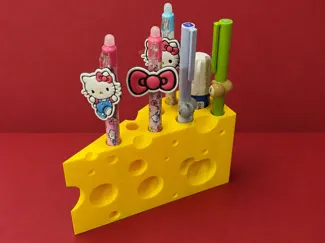 Swiss Cheese Pen Holder - cute desk organizer