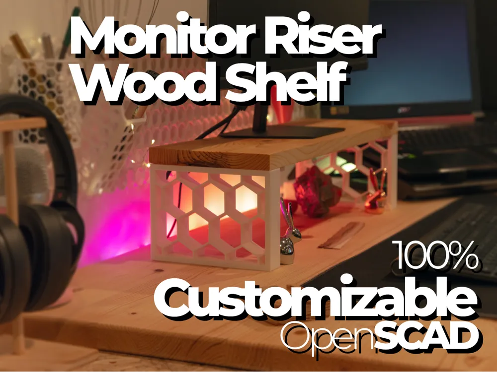 100% Customizable Monitor Riser / Shelf Riser - Free 3D Print Model ...