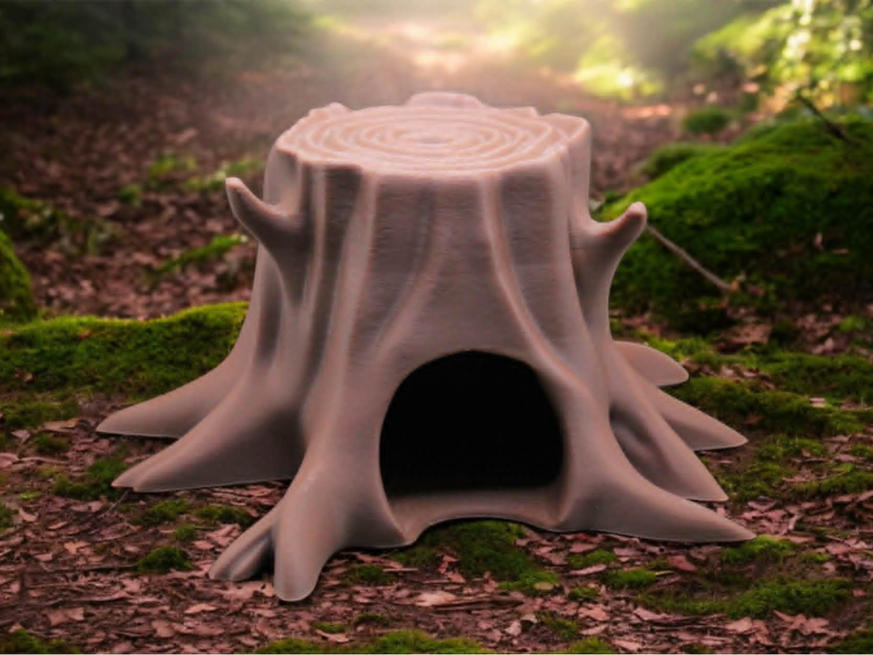 Tree trunk wetbox, shelter, hide for snake reptile