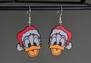 Donald Duck Christmas Earrings