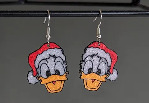 Donald Duck Christmas Earrings