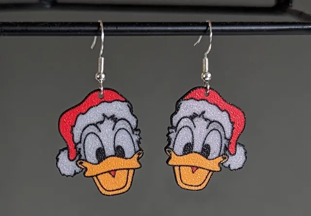 Donald Duck Christmas Earrings