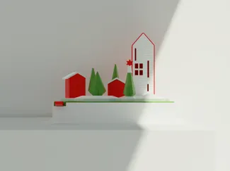 Christmas Village tray decor