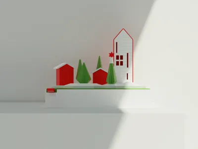 Christmas Village tray decor 
