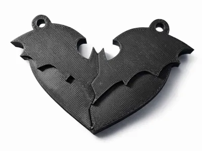 batman heart keychain