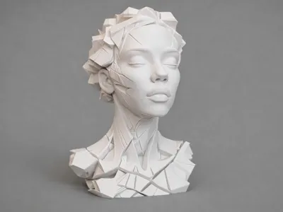 Shattered Girl – Contemporary Digital Bust