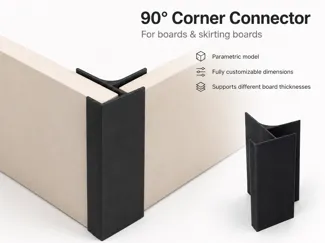 90-Degree Connector for Panels and Baseboards