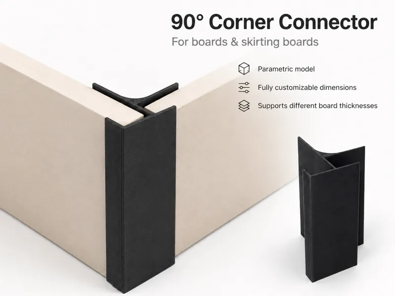 90-Degree Connector for Panels and Baseboards