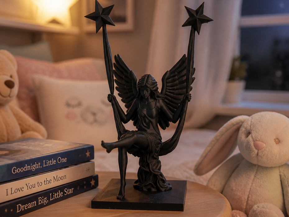 Angel on Swing - Elegant Winged Statue