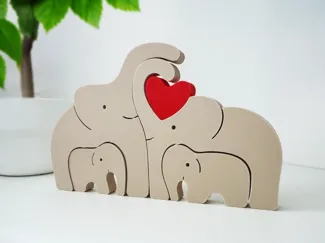 Elephant Family Puzzle – Decorative Set