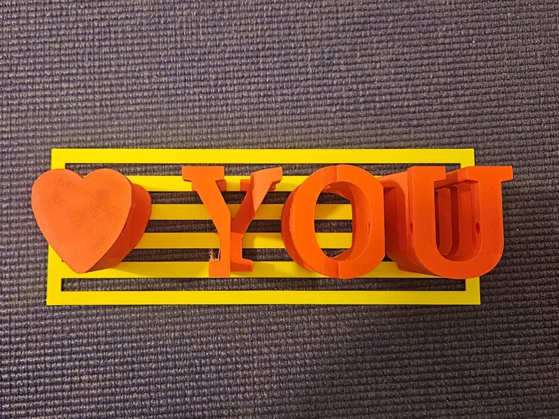 I love you anamorphic sign illusion