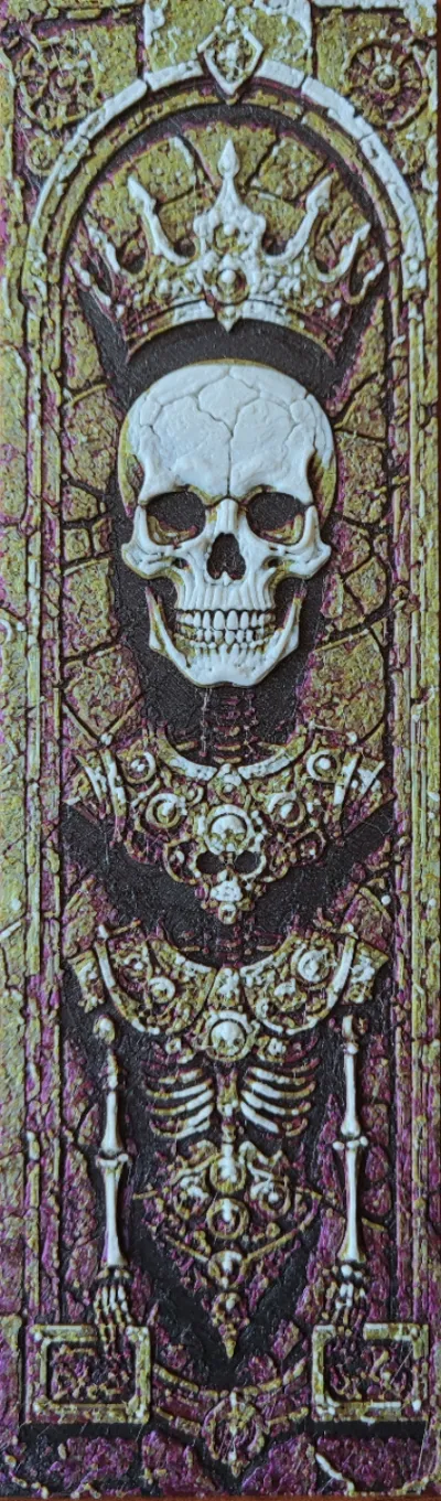Hueforge Skeleton king bookmark